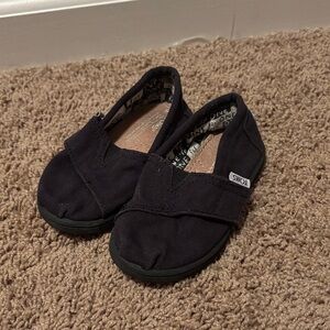 TOMS Kids Black Moccasin Shoes